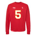 Front angle of the Stephen Bandimere MAS Kansas City Wheelchair Football Amplife Red Crewneck Sweatshirt against a white background