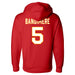Back angle of the Stephen Bandimere MAS Kansas City Wheelchair Football Amplife Red Hoodie against a white background