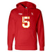 Front angle of the Stephen Bandimere MAS Kansas City Wheelchair Football Amplife Red Hoodie against a white background