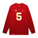 Front angle of the Stephen Bandimere MAS Kansas City Wheelchair Football Amplife Red Long Sleeve T-Shirt against a white background