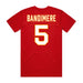 Back angle of the Stephen Bandimere MAS Kansas City Wheelchair Football Amplife Red T-Shirt against a white background