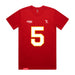 Front angle of the Stephen Bandimere MAS Kansas City Wheelchair Football Amplife Red T-Shirt against a white background