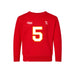 Front angle of the Stephen Bandimere MAS Kansas City Wheelchair Football Amplife Toddler Red Crewneck Sweatshirt against a white background