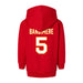 Back angle of the Stephen Bandimere MAS Kansas City Wheelchair Football Amplife Toddler Red Hoodie against a white background