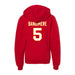 Back angle of the Stephen Bandimere MAS Kansas City Wheelchair Football Amplife Youth Red Hoodie against a white background