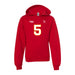 Front angle of the Stephen Bandimere MAS Kansas City Wheelchair Football Amplife Youth Red Hoodie against a white background