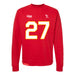Front angle of the Taylor Moore MAS Kansas City Wheelchair Football Amplife Red Crewneck Sweatshirt against a white background