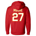 Back angle of the Taylor Moore MAS Kansas City Wheelchair Football Amplife Red Hoodie against a white background