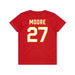 Back angle of the Taylor Moore MAS Kansas City Wheelchair Football Amplife Youth Red T-Shirt against a white background