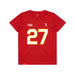 Front angle of the Taylor Moore MAS Kansas City Wheelchair Football Amplife Youth Red T-Shirt against a white background
