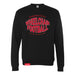 MAS Kansas City Wheelchair Football Warp Black & Red Crewneck Sweatshirt on a white background