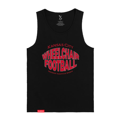 MAS Kansas City Wheelchair Football Warp Black & Red Tank Top on a white background