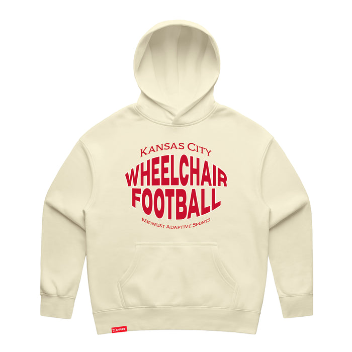 MAS Kansas City Wheelchair Football Warp Women's Butter Modern Hoodie on a white background