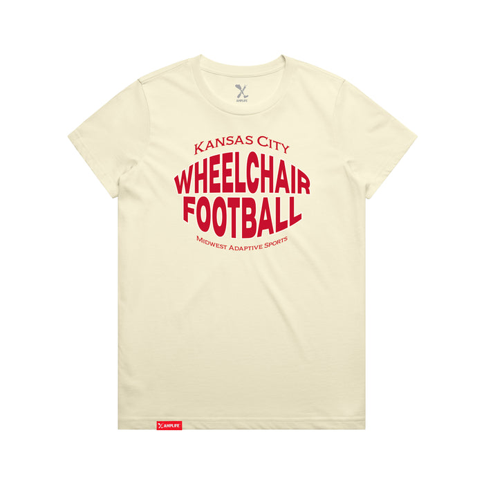 MAS Kansas City Wheelchair Football Warp Women's Butter T-Shirt on a white background