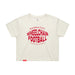 MAS Kansas City Wheelchair Football Warp Women's Ecru Crop T-Shirt on a white background