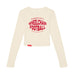 MAS Kansas City Wheelchair Football Warp Women's Natural Crop Long Sleeve T-Shirt on a white background