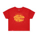 MAS Kansas City Wheelchair Football Warp Women's Red Crop T-Shirt on a white background