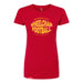 MAS Kansas City Wheelchair Football Warp Women's Red & Gold Slim T-Shirt on a white background
