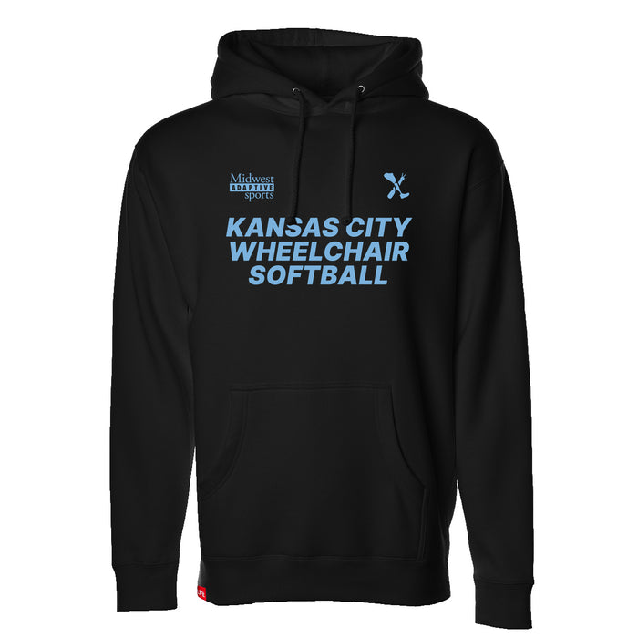 MAS Kansas City Wheelchair Softball Black Hoodie on a white background