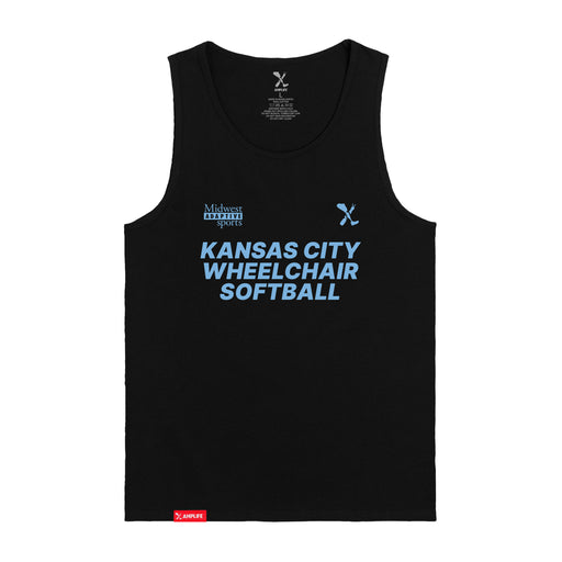 MAS Kansas City Wheelchair Softball Black Tank Top on a white background