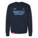 MAS Kansas City Wheelchair Softball Classic Navy Crewneck Sweatshirt on a white background