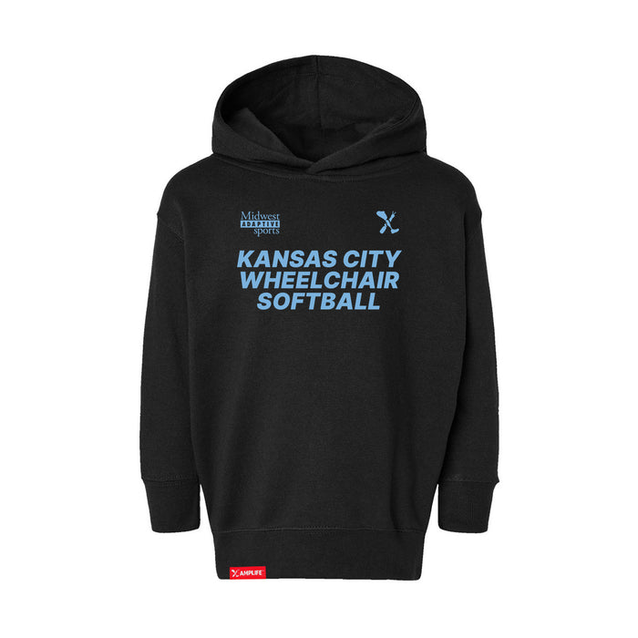 MAS Kansas City Wheelchair Softball Toddler Black Hoodie on a white background