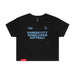 MAS Kansas City Wheelchair Softball Women's Black Crop T-Shirt on a white background