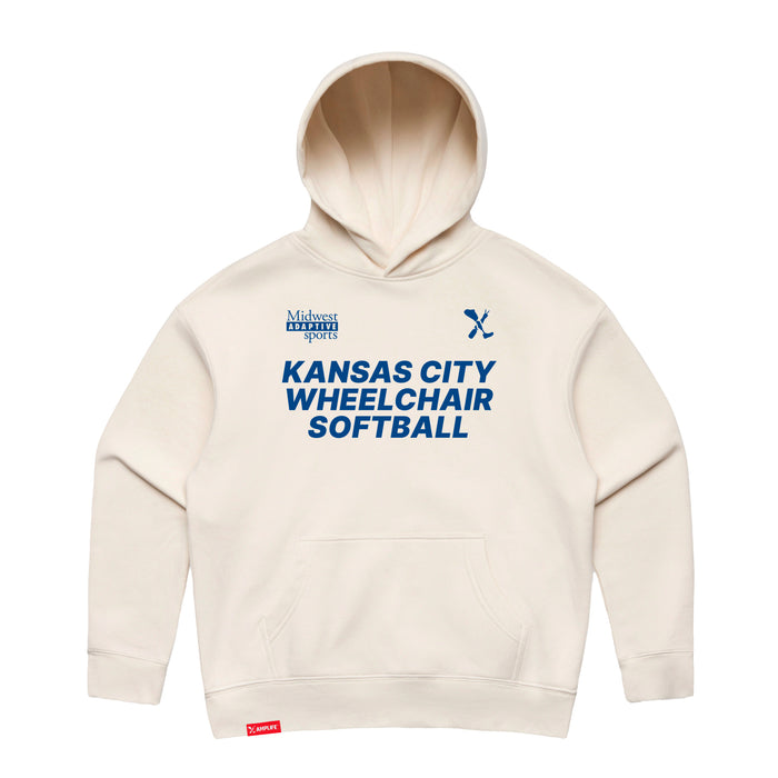 MAS Kansas City Wheelchair Softball Women's Ecru Modern Hoodie on a white background