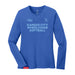 MAS Kansas City Wheelchair Softball Women's Royal Long Sleeve T-Shirt on a white background