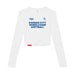 MAS Kansas City Wheelchair Softball Women's White Crop Long Sleeve T-Shirt on a white background