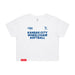 MAS Kansas City Wheelchair Softball Women's White Crop T-Shirt on a white background