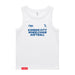 MAS Kansas City Wheelchair Softball Women's White Organic Tank Top on a white background