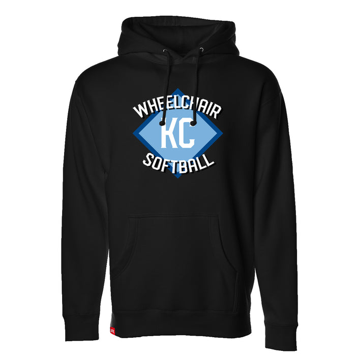 MAS Kansas City Wheelchair Softball Diamond Black Hoodie on a white background