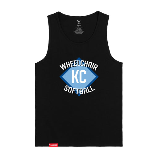 MAS Kansas City Wheelchair Softball Diamond Black Tank Top on a white background