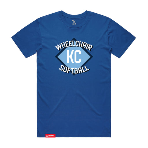 MAS Kansas City Wheelchair Softball Diamond Bright Royal T-Shirt on a white background
