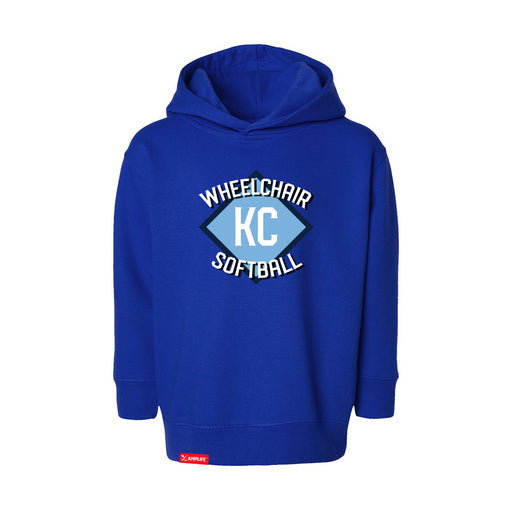 MAS Kansas City Wheelchair Softball Diamond Toddler Royal Hoodie on a white background