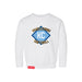 MAS Kansas City Wheelchair Softball Diamond Toddler White Crewneck Sweatshirt on a white background