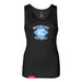 MAS Kansas City Wheelchair Softball Diamond Women's Black Slim Micro Rib Tank Top on a white background