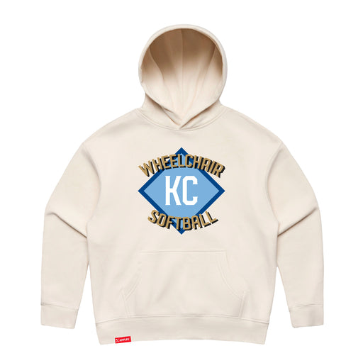 MAS Kansas City Wheelchair Softball Diamond Women's Ecru Modern Hoodie on a white background