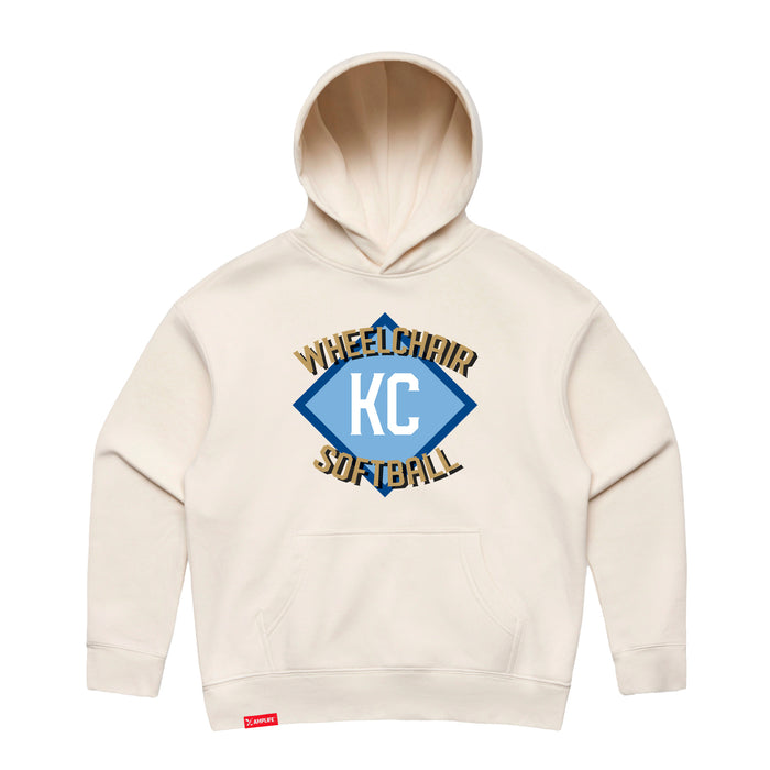 MAS Kansas City Wheelchair Softball Diamond Women's Ecru Modern Hoodie on a white background