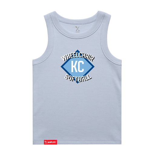 MAS Kansas City Wheelchair Softball Diamond Women's Powder Organic Tank Top on a white background