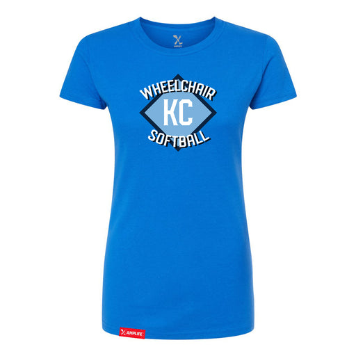 MAS Kansas City Wheelchair Softball Diamond Women's Royal Slim T-Shirt on a white background