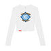 MAS Kansas City Wheelchair Softball Diamond Women's White Crop Long Sleeve T-Shirt on a white background