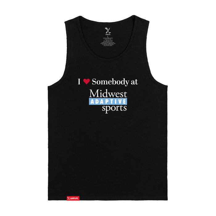 MAS Kansas City Wheelchair Softball I Love Somebody at MAS Black Tank Top on a white background