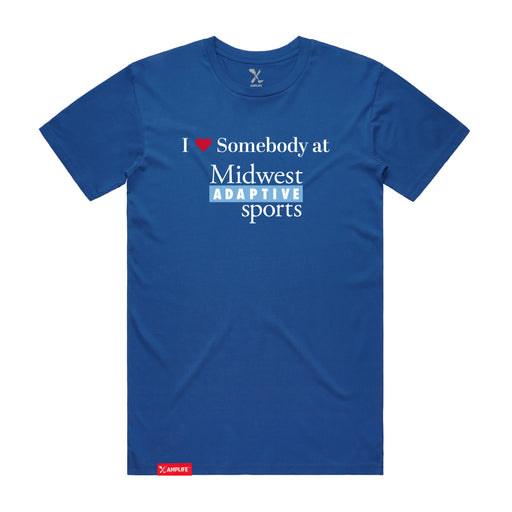 MAS Kansas City Wheelchair Softball I Love Somebody at MAS Bright Royal T-Shirt on a white background