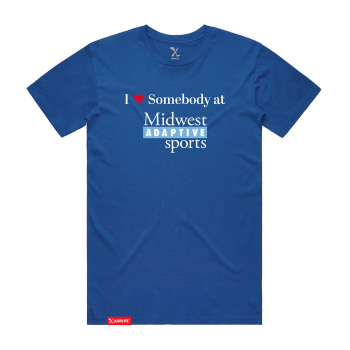 MAS Kansas City Wheelchair Softball I Love Somebody at MAS Bright Royal T-Shirt on a white background