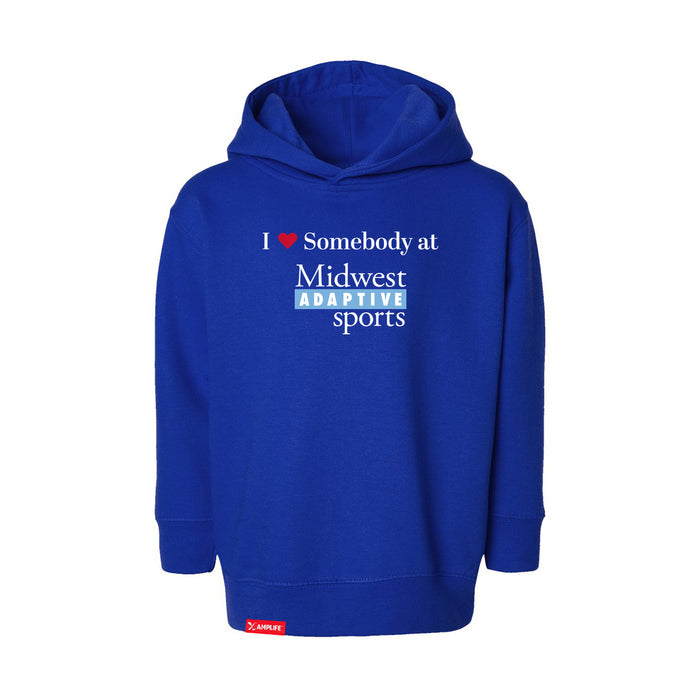MAS Kansas City Wheelchair Softball I Love Somebody at MAS Toddler Royal Hoodie on a white background