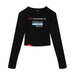 MAS Kansas City Wheelchair Softball I Love Somebody at MAS Women's Black Crop Long Sleeve T-Shirt on a white background