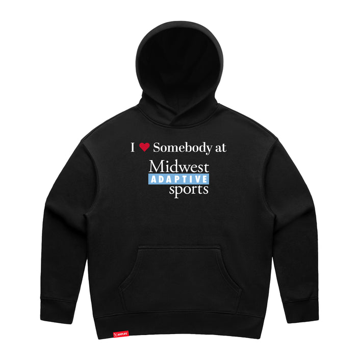MAS Kansas City Wheelchair Softball I Love Somebody at MAS Women's Black Modern Hoodie on a white background