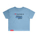MAS Kansas City Wheelchair Softball I Love Somebody at MAS Women's Carolina Blue Crop T-Shirt on a white background